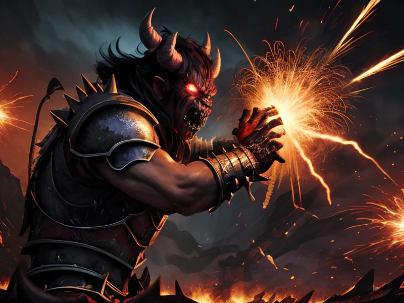 Intimidating (Demon:1.35), Berserker, A breastplate built from overlapping clock faces, three-quarter view
