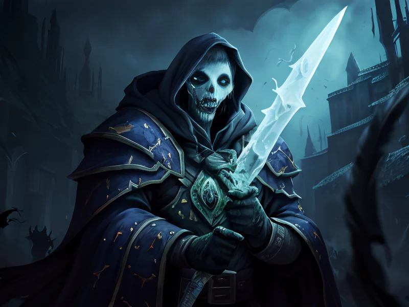 Ascendant (Undead:1.35), Wraithblade, A protective shell of translucent overlapping feathers, dynamic angle