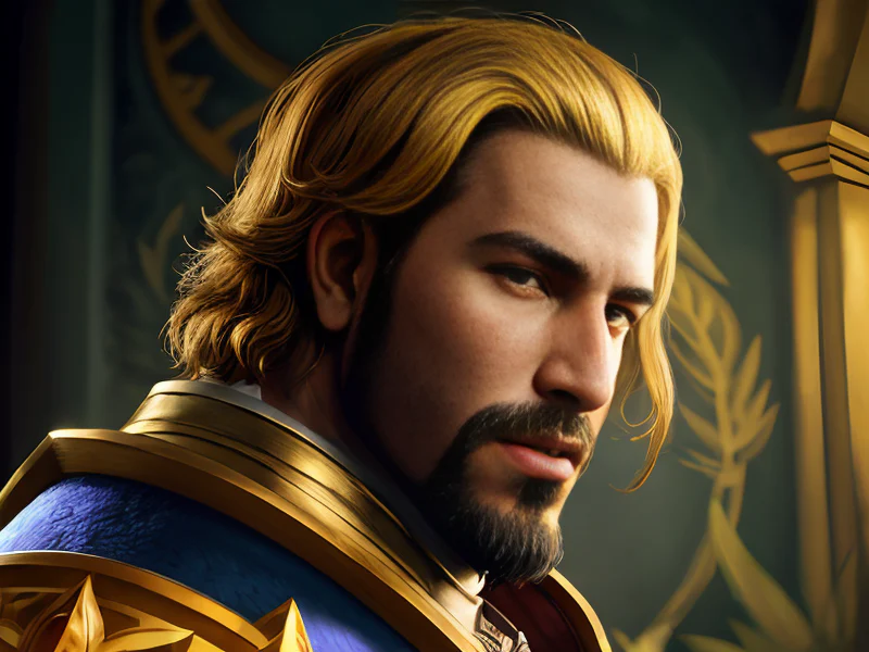 Mystical Human male, Middle Eastern, Alchemist, A shield made from a single enormous golden leaf, three-quarter view