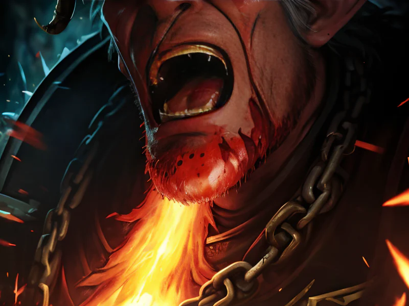Gloomy Human male, North African, Ranger, Floating chains surrounding them, close-up portrait, powerful creature