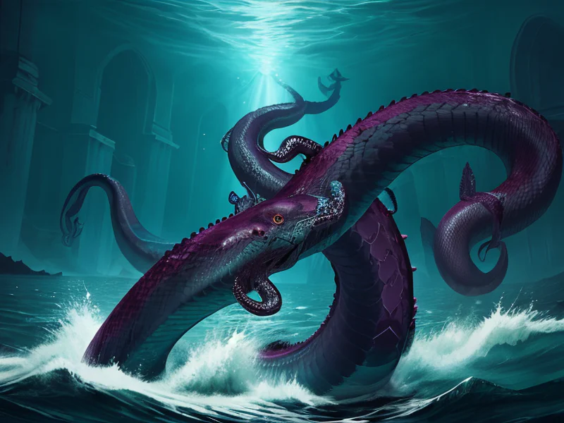 Cold-hearted (Sea Serpent:1.35), Magical bracelet floating around the wrist, waist-up shot