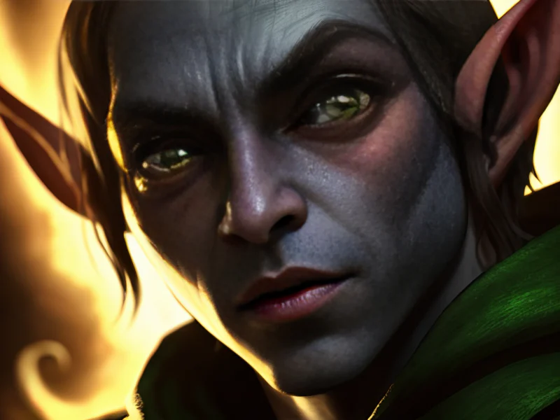 Spectral (Elf:1.35), Enchanter, Eyes that pierce through darkness, medium close-up