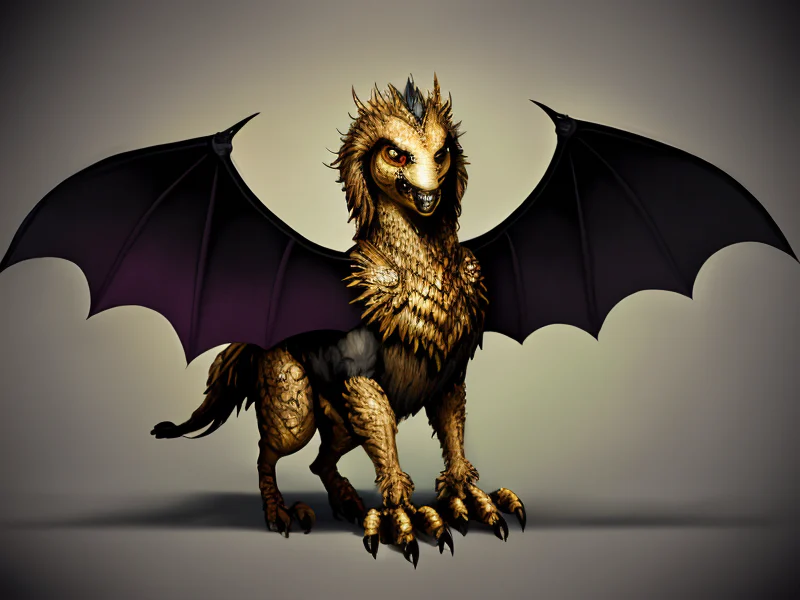 (bizarre mix between a Griffin and a Bat:1.35), distorted, malformed, abnormality, in the wild, in nature