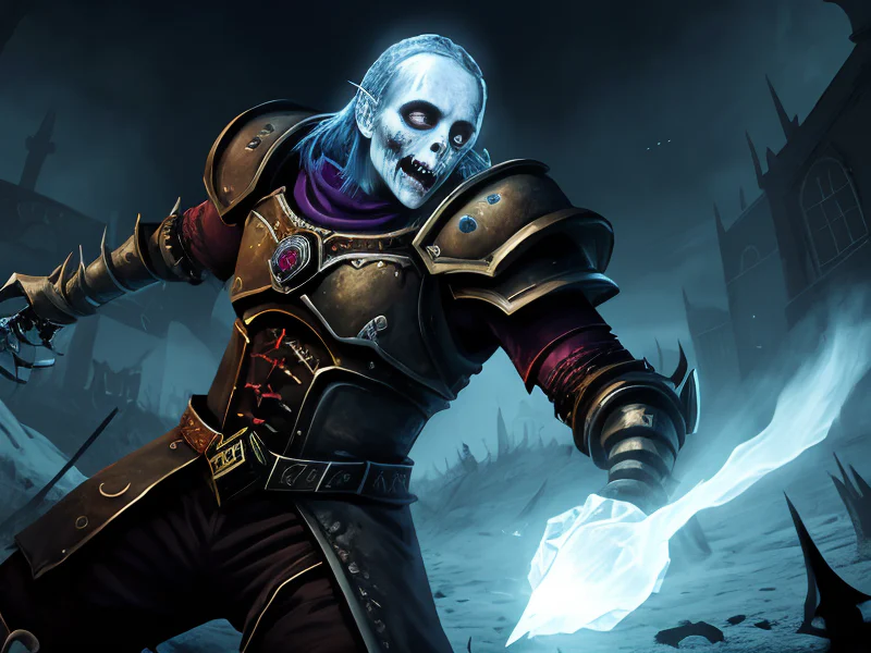 Icebound (Undead:1.35), Doom Herald, Clockwork mechanical arm clicking, dynamic angle