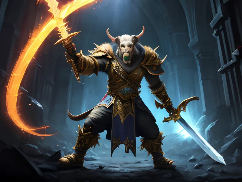 Sunblessed (Roc:1.35), Wields a sword made of pure crystal, full-body shot