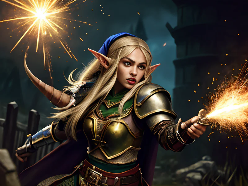 Fierce (Elf:1.35), Wizard, Armor made from ancient warrior bones, waist-up shot