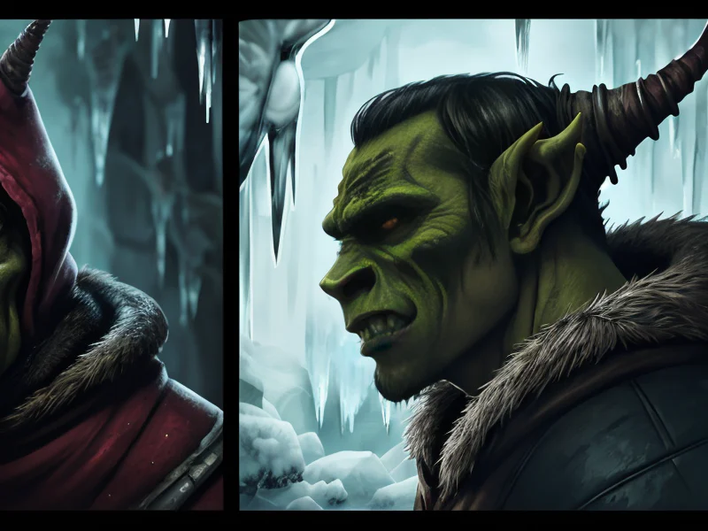 Corrupted (Orc:1.35), Reaper, A hood edged with slowly melting icicles, three-quarter view