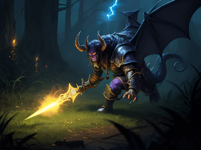 Timeworn (Demon:1.35), Dragon Knight, A dagger dripping luminous blue sap, dynamic angle