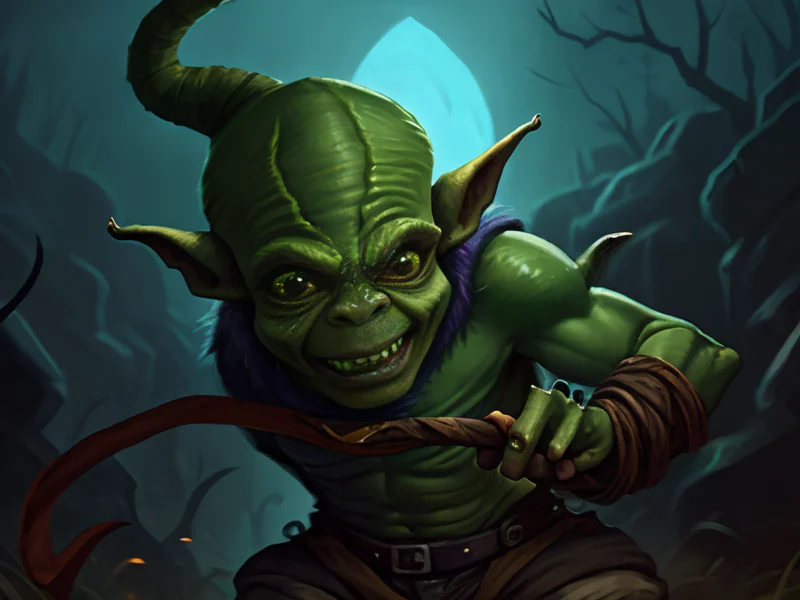 Merciless (Goblin:1.35), Assassin, A ribbon of darkness coiling around one arm, three-quarter view