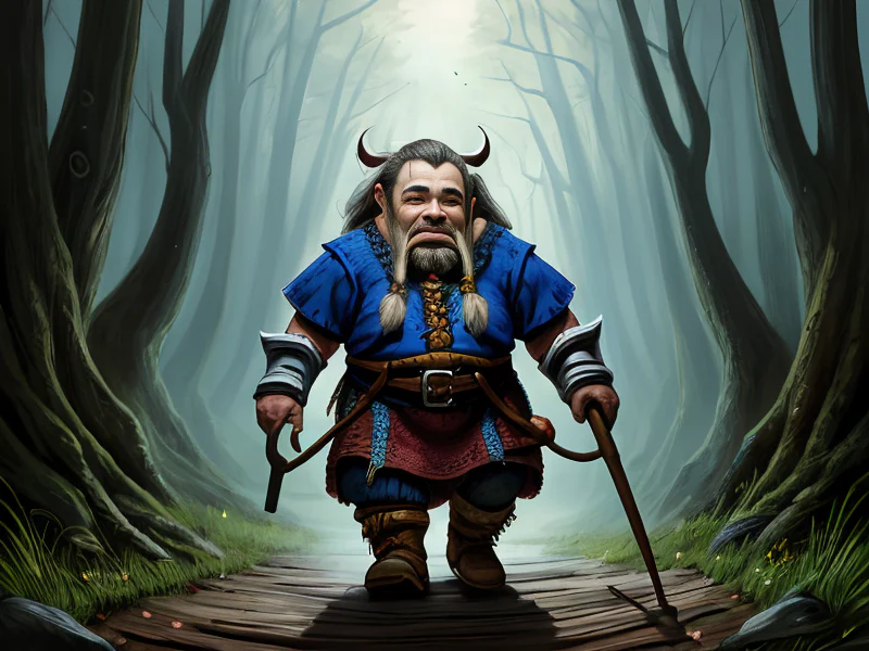 Dream-walking (Dwarf:1.35), Artificer, Armor made of living wood, dynamic angle