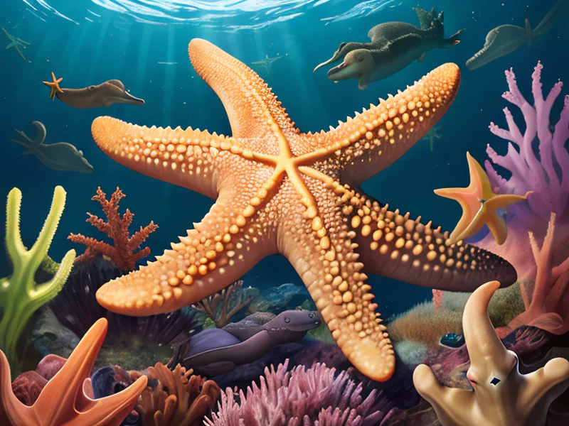 (bizarre mix between a Starfish and a Platypus:1.35), distorted, malformed, abnormality, in the wild, in nature