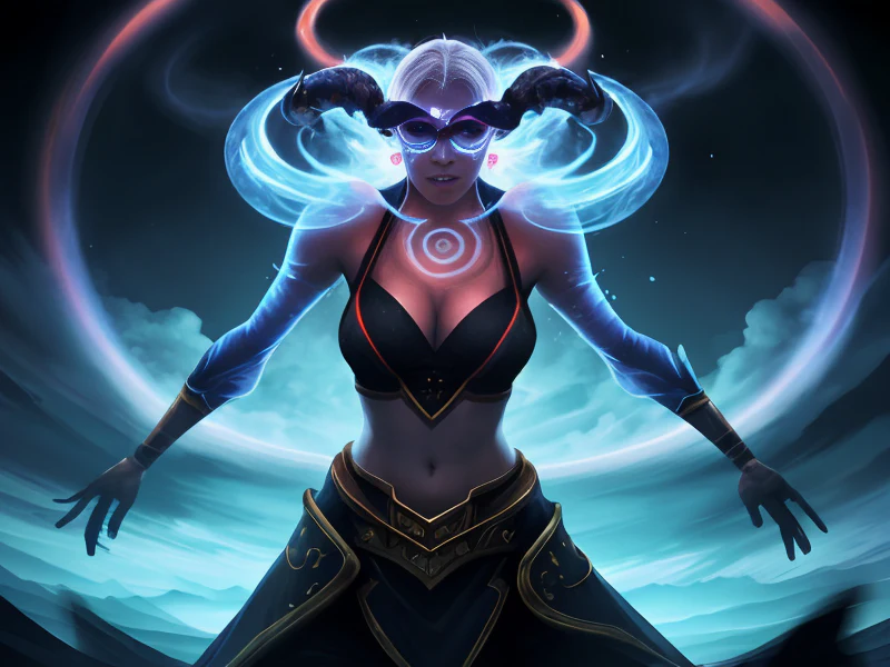 Hot-headed (Air Elemental:1.35), semi-transparent wind body, cyclone torso, cloud wisps, Eyes divided into concentric rings of color, waist-up shot, very powerful creature