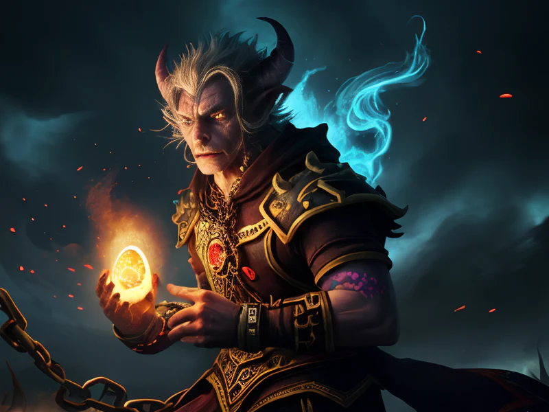 Infernal (Air Elemental:1.35), semi-transparent wind body, cyclone torso, cloud wisps, Chains wrapped around their wrists like bracelets, three-quarter view