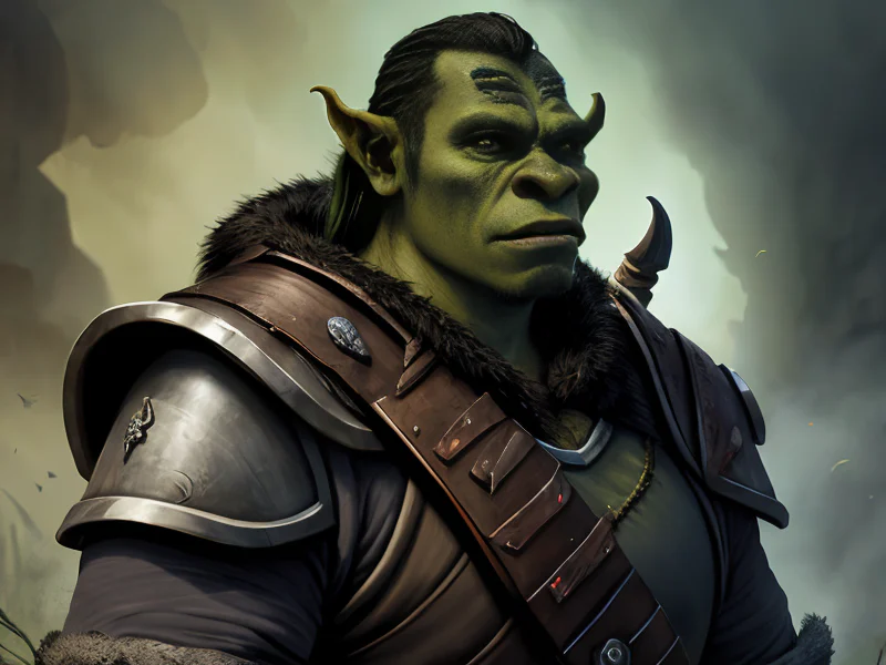 Quick-witted (Orc:1.35), Reaper, A shoulder guard bearing a sculpted ram head, three-quarter view