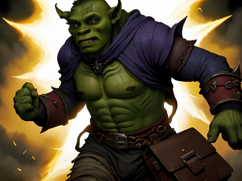 Ascendant (Orc:1.35), Warden, Cloak stitched from spider silk, dynamic angle, very powerful creature