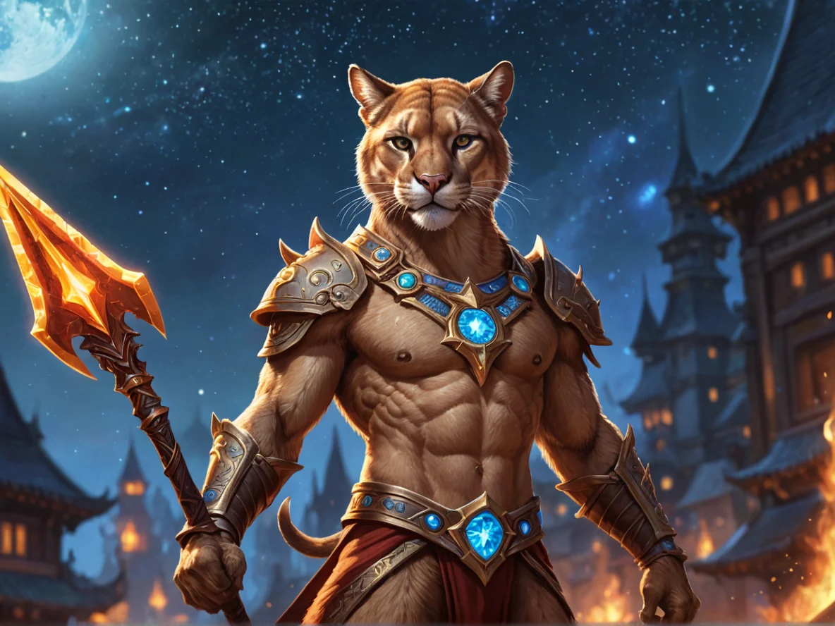 Emberborn (Cougar:1.1), A halberd whose edge reflects the night sky, waist-up shot, crystal city, weak