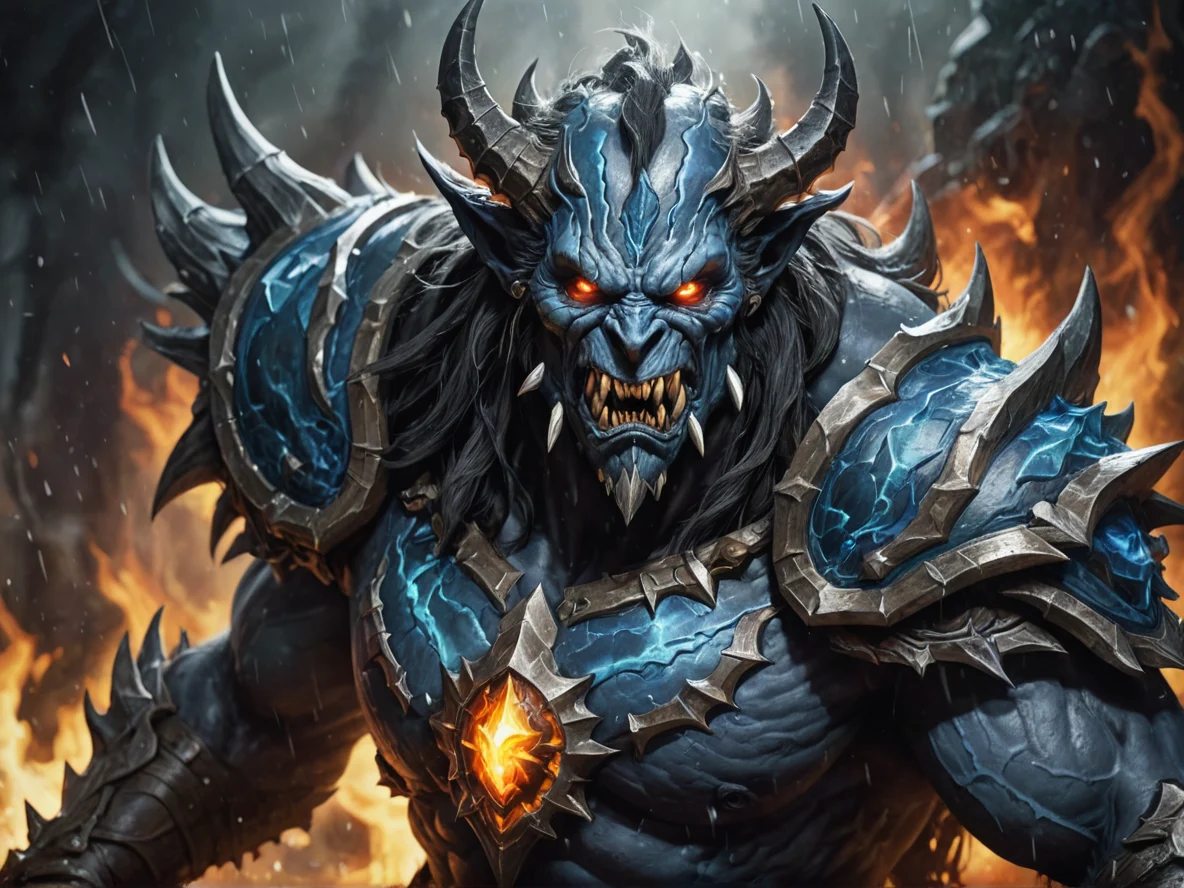 Savage (Air Elemental:1.1), dark storm spirit, crackling core, jagged vapor limbs, Shield forged from black ice, close-up portrait, weak