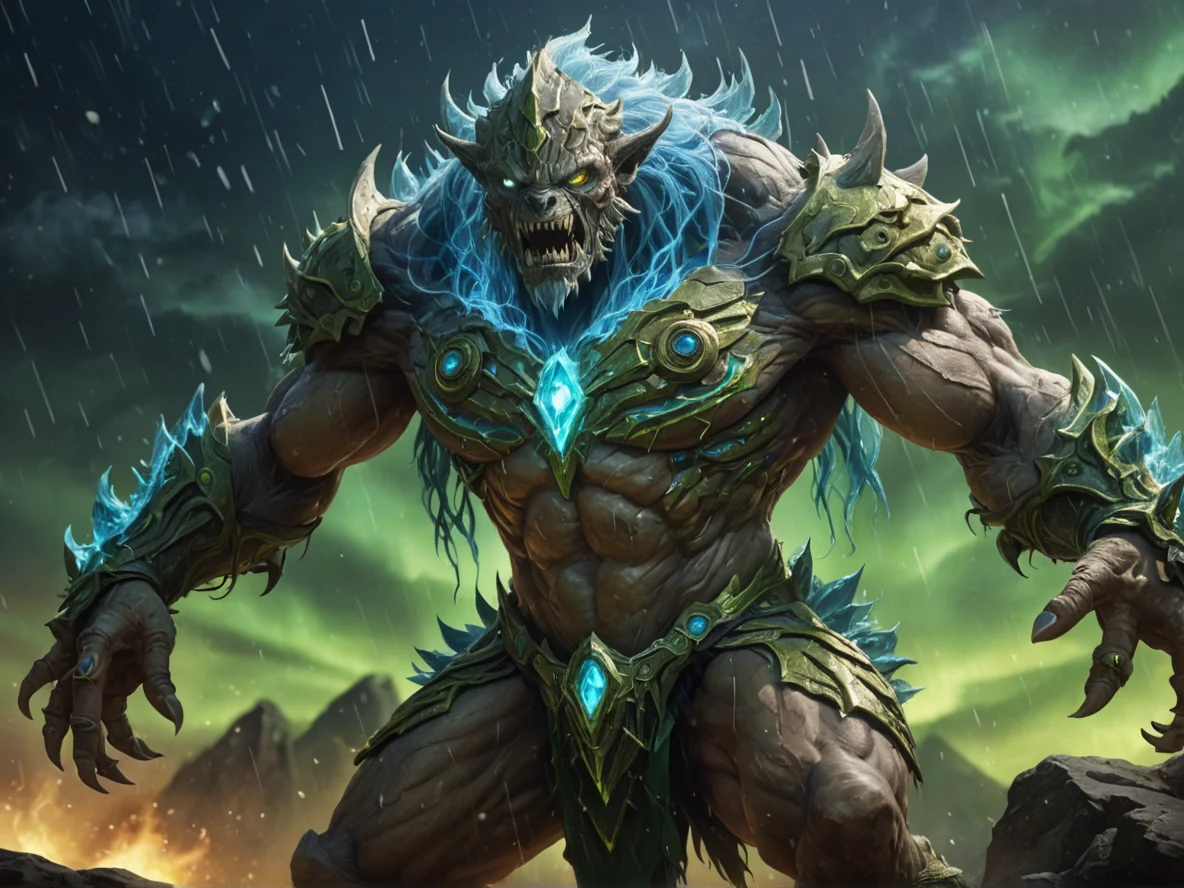 Thornbound (Earth Elemental:1.1), sandstone elemental, dust veil, poised stance, A storm of tiny glass fragments reflecting countless eyes, medium close-up, aurora night, weak